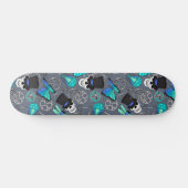Steampunk Gears Skulls and Butterflies Grey Persoonlijk Skateboard (Horizontaal)