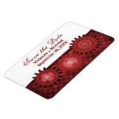 Steampunk Gears sparen de Datum Flexi Magnet, Rood Magneet (Linkerzijde)