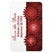 Steampunk Gears sparen de Datum Flexi Magnet, Rood Magneet (Verticaal)