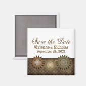 Steampunk Gears sparen de Datum Magnet, Bruin Magneet (Voorkant / Achterkant)