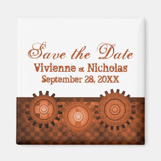 Steampunk Gears Sparen de Magnet van de Datum, Ora (Voorkant)