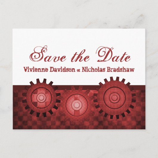 Steampunk Gears Sparen het Briefkaart van de Datum (Voorkant)