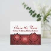 Steampunk Gears Sparen het Briefkaart van de Datum (Staand voorkant)