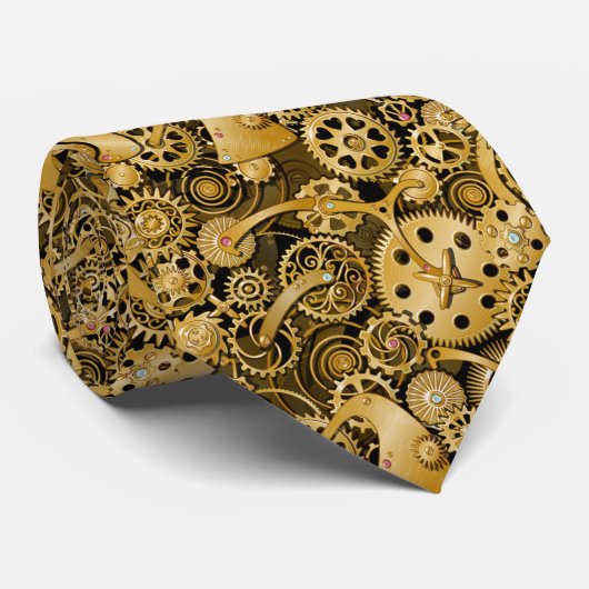 Steampunk Gears Stropdas (Opgerold)
