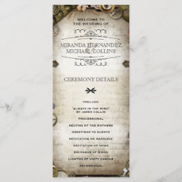 Steampunk Gears Trouwprogramma's Gepersonaliseerd Programmakaart