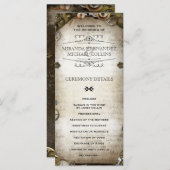 Steampunk Gears Trouwprogramma's Gepersonaliseerd Programmakaart (Voorkant / Achterkant)