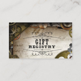 Steampunk Gears Victoriaans Bruiloft Registry Kaar Informatiekaartje