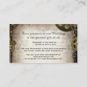 Steampunk Gears Victoriaans Bruiloft Registry Kaar Informatiekaartje (Achterkant)