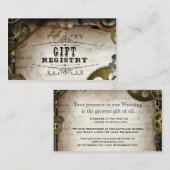 Steampunk Gears Victoriaans Bruiloft Registry Kaar Informatiekaartje (Voorkant / Achterkant)