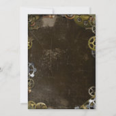 Steampunk Gears  Victoriaans bruiloft uitnodigen Kaart (Achterkant)