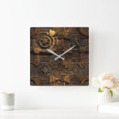 Steampunk Gears Wall Clock Vierkante Klok (Huis)