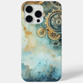 Steampunk Gears Waterverf –  Industrieel iPhone 15 Pro Max Hoesje