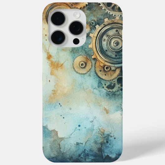 Steampunk Gears Waterverf –  Industrieel Case-Mate iPhone Case (Achterkant)