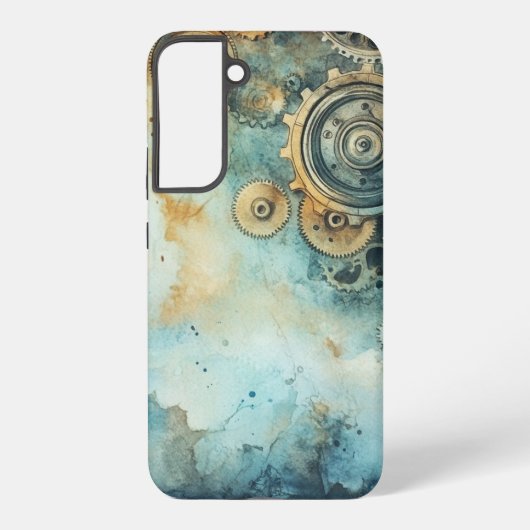 Steampunk Gears Waterverf –  Industrieel Samsung Galaxy Hoesje (Achterkant)