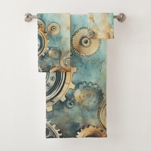 Steampunk Gears Waterverf - Klokwerk Bad Handdoek (Insitu)