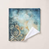 Steampunk Gears Waterverf - Klokwerk Bad Handdoek (Wasdoekje)