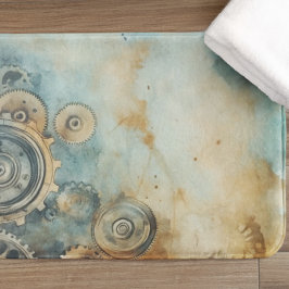 Steampunk Gears Waterverf - Klokwerk Badmat