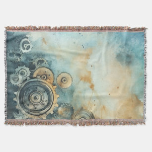Steampunk Gears Waterverf - Klokwerk Deken
