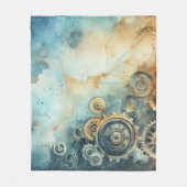 Steampunk Gears Waterverf - Klokwerk Fleece Deken (Voorkant)