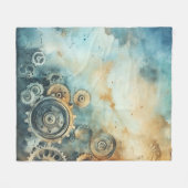 Steampunk Gears Waterverf - Klokwerk Fleece Deken (Voorkant (Horizontaal))