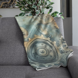 Steampunk Gears Waterverf - Klokwerk Fleece Deken