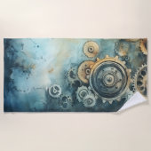 Steampunk Gears Waterverf - Klokwerk Strandlaken (Voorkant)