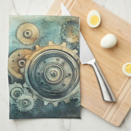 Steampunk Gears Waterverf - Klokwerk Theedoek