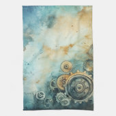 Steampunk Gears Waterverf - Klokwerk Theedoek (Verticaal)