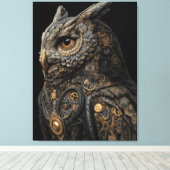 Steampunk Gearwork Owl Canvas Afdruk (Insitu (Houten vloer))