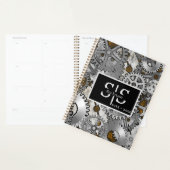 Steampunk Gearwork Silver Grunge Brown Burnout Planner (Display)