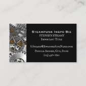 Steampunk Gearwork Silver Grunge Brown Burnout Visitekaartje (Achterkant)