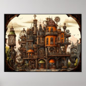 Steampunk gebouw poster (Voorkant)