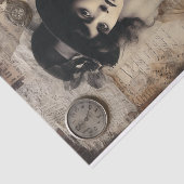 Steampunk-geïnspireerd Mixed Media Portret Tissuepapier (Detail)