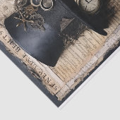 Steampunk-geïnspireerd Mixed Media Portret Tissuepapier (Detail)