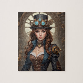 Steampunk geïnspireerde grafische kaart legpuzzel