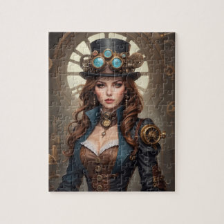 Steampunk geïnspireerde grafische kaart legpuzzel
