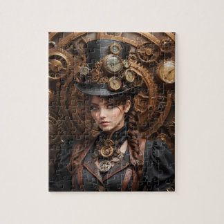 Steampunk geïnspireerde grafische kaart legpuzzel