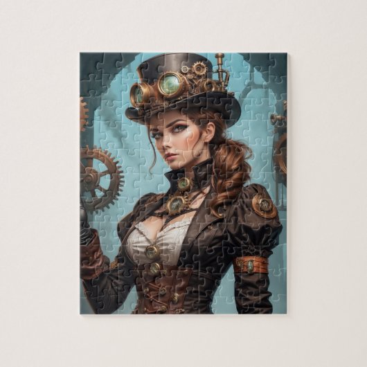 Steampunk geïnspireerde grafische puzzel (Verticaal)
