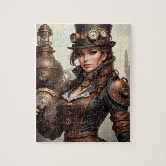 Steampunk geïnspireerde grafische puzzel legpuzzel (Verticaal)