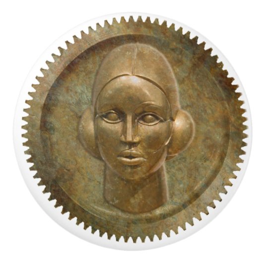 Steampunk Geïnspireerde tandenbak Keramische Knop (Voorkant)