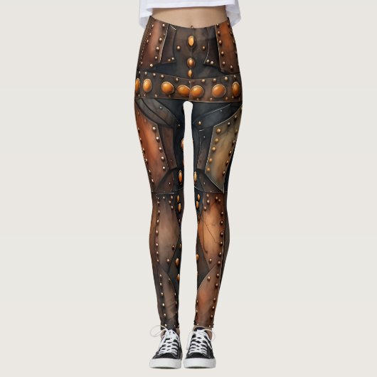 Steampunk geklonken metalen Leggings (Voorkant)