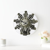 Steampunk Gemma Airplane Engine Sjabloon Grote Klok (Huis)