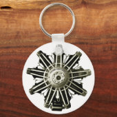 Steampunk Gemma Airplane Engine Sjabloon Sleutelhanger (Voorkant)