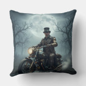 Steampunk Gentleman auf Retro Motorrad Kussen (Achterkant)