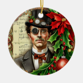 Steampunk Gentleman Christmas Keramisch Ornament