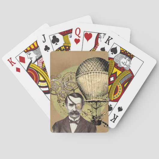 Steampunk Gentleman Collage Pokerkaarten (Achterkant)