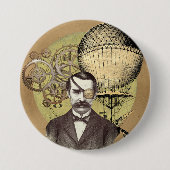 Steampunk Gentleman Collage Ronde Button 7,6 Cm (Voorkant)