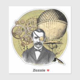 Steampunk Gentleman Collage Sticker