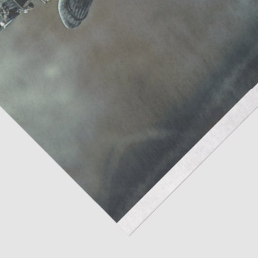 Steampunk Gentleman in Black Decoupage Tissuepapier (Detail)