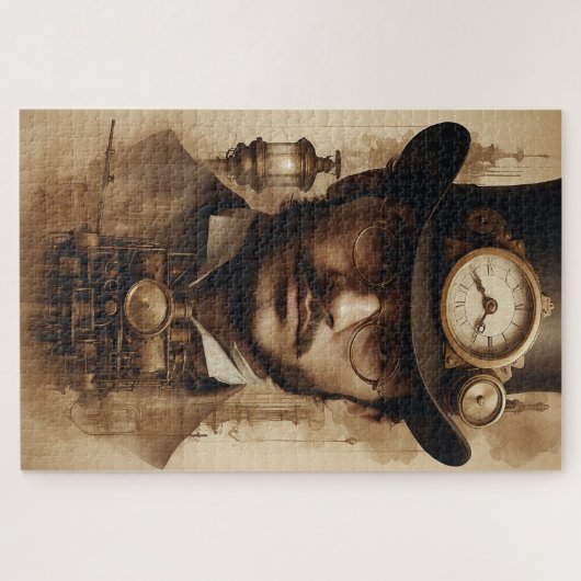 Steampunk Gentleman in Sepia Legpuzzel (Horizontaal)